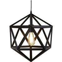 Voyager 1 Light Geometric Pendant In Matt Black Voyager 1 Light Geometric Pendant In Matt Black