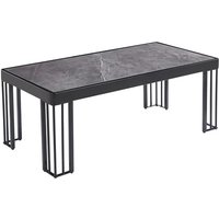 Worley Gloss Coffee Table In Grey Marble Effect With Black Legs