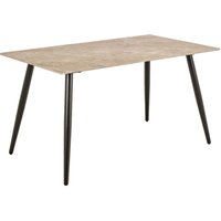 Waldorf Ceramic Top Rectangular Dining Table In Brown