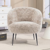 Waller Fabric Bedroom Chair With Black Legs In Fawn