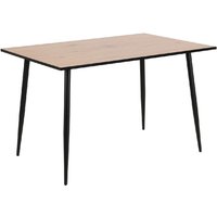 Warren Wooden Dining Table With Black Legs In Oak