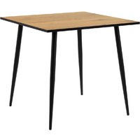 Warren Wooden Dining Table Square With Black Legs In Oak