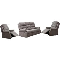 Warth Fabric Recliner 3+1+1 Seater Sofa Set In Latte