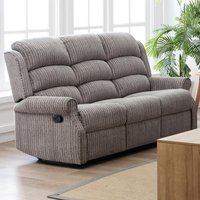 Warth Fabric Recliner 3 Seater Sofa In Latte