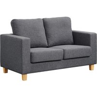 Caridad Linen Fabric 2 Seater Sofa In Dark Grey