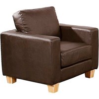 Caridad PU Leather 1 Seater Sofa In Brown