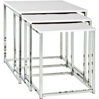 Watkins Square High Gloss Set Of 3 Side Tables In White