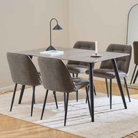 Waukee Ceramic Dining Table With 4 Chairs - Brown And Taupe