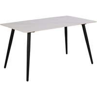 Waukee Ceramic Dining Table With Matt Black Legs In White Unico