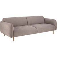 Welch Fabric 3 Seater Sofa With Oak Legs In Dusty Brown