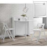 Hanaye Folding Console In To A Dining Table Set In White