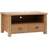Westic Wooden TV Stand With 2 Drawers In Natural