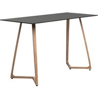 Wichita 12mm HPL Top Black Bar Table 180cm with Oak Legs