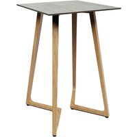 Wichita 12mm HPL Top Grigio Bar Table 70cm with Oak Legs
