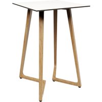 Wichita 12mm HPL Top White Bar Table 70cm with Oak Legs