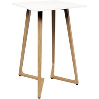 Wichita 18mm MFC Top White Bar Table 70cm with Oak Legs