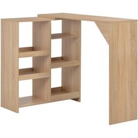 Winnie Wooden Bar Table With Moveable Shelf In Oak