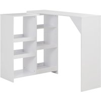 Winnie Wooden Bar Table With Moveable Shelf In White