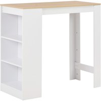 Winnie Wooden Bar Table With Shelf In Oak And White