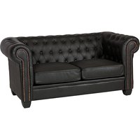 Wenona Leather And PVC 2 Seater Sofa In Black