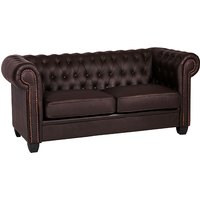 Wenona Leather And PVC 2 Seater Sofa In Brown