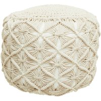 Wintora Fabric Kids Knit Pouffe in Natural