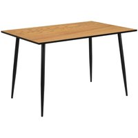 Woodburn Wooden Dining Table With Black Legs In Matt Wild Oak