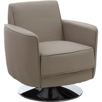 Wuxue Leather Effect Lounge Chair In Mink With Chrome Base