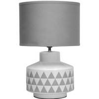 Wylica Grey Fabric Shade Table Lamp With Ceramic Base