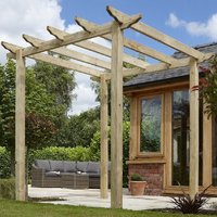 Wymondham Wooden Traditional Pergola In Natural