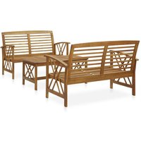 Yerivo Garden Acacia Wood Lounge Set in Brown