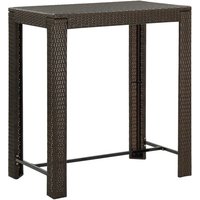 Yuna 100cm Poly Rattan Garden Bar Table In Brown
