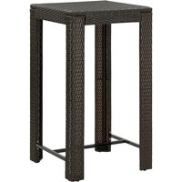 Yuna 60.5cm Poly Rattan Garden Bar Table In Brown