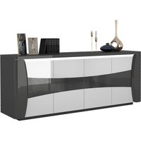 Zaire LED Sideboard In Grey And Anthracite Gloss With 4 Doors Zaire LED Sideboard In Grey And Anthracite Gloss With 4 Doors