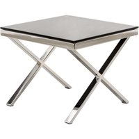 Zanita Black Glass Top End Table With Chrome Frame