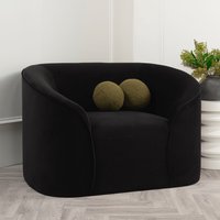 Zapopan Velvet 1 Seater Sofa - Black