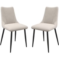 Zaria Ivory Fabric Dining Chairs In Pair