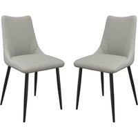 Zaria Taupe Faux Leather Dining Chairs In Pair