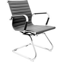 Zexa Faux Leather Dining Chair In Grey With Chrome Metal Legs