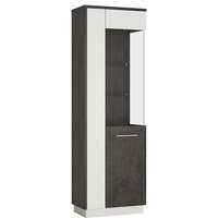 Zinger Right Handed Wooden Display Cabinet In Grey And White