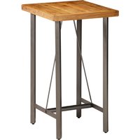 Ziva 60cm Wooden Bar Table With Steel Frame In Brown