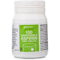 Click to view product details and reviews for Aspirin 75mg Dispersible Tablets X 100. Click to view product details and reviews for Aspirin 75mg Dispersible Tablets X 100.