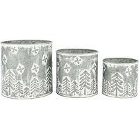 Zink Blumentopf Weihnachten 3 Stück Tannenbaum Vintage Patiniert Pflanztopf Zink Blumentopf Weihnachten 3 Stück Tannenbaum Vintage Patiniert Pflanztopf