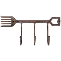 Rustikale Garderobe Wandhaken Garten Harke Gusseisen Antik-braun Rustikale Garderobe Wandhaken Garten Harke Gusseisen Antik-braun