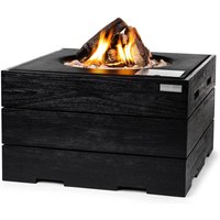 Happy Cocooning Feuertisch TEAK-Holz Black quadratisch schwarz 760 x 760 mm Happy Cocooning Feuertisch TEAK-Holz Black quadratisch schwarz 760 x 760 mm