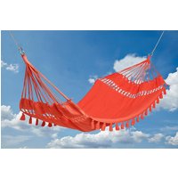 Hängematte Fransen Tuchhängematte ohne Spreizstab Baumwolle Orange-Rot 200x100cm Hängematte Fransen Tuchhängematte ohne Spreizstab Baumwolle Orange-Rot 200x100cm