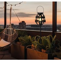 Solarleuchte Garten Balkon Vintage-Stil Schwarz mit Spieß und zum Aufhängen Solarleuchte Garten Balkon Vintage-Stil Schwarz mit Spieß und zum Aufhängen