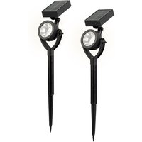 Solar Gartenstrahler LED Schwarz 2 Stück Solarleuchte Gartenleuchte Beleuchtung Solar Gartenstrahler LED Schwarz 2 Stück Solarleuchte Gartenleuchte Beleuchtung