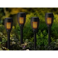 Solarleuchten Gartenfackel 4er Set Schwarz Flammeneffekt Solar Fackel Außen 27cm Solarleuchten Gartenfackel 4er Set Schwarz Flammeneffekt Solar Fackel Außen 27cm