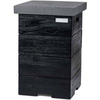 Happy Cocooning Beistelltisch Teak Black für Gasflasche grau 41 x 41 x 62 cm Happy Cocooning Beistelltisch Teak Black für Gasflasche grau 41 x 41 x 62 cm